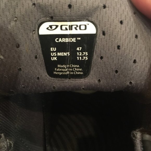 New Mens Giro Biking/Cycling Carbide Black/Charcoal Shoes Size 12.75 US/ 47 main image 4
